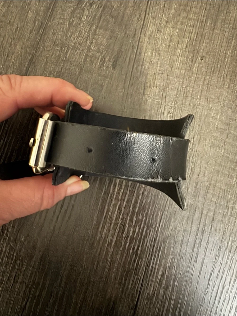 Black Unisex Wrist Cuff with Silver Hardware
